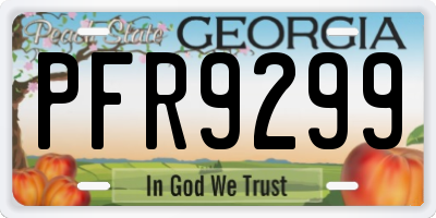 GA license plate PFR9299
