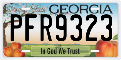 GA license plate PFR9323