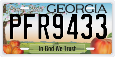 GA license plate PFR9433