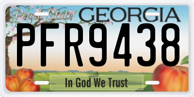 GA license plate PFR9438