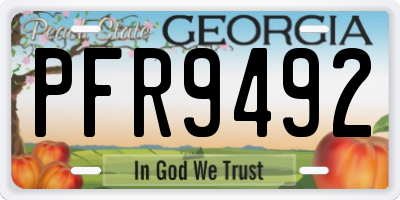 GA license plate PFR9492