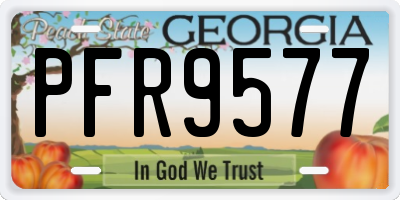 GA license plate PFR9577