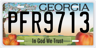 GA license plate PFR9713