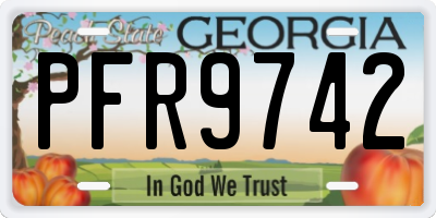 GA license plate PFR9742