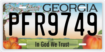 GA license plate PFR9749