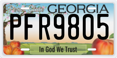 GA license plate PFR9805