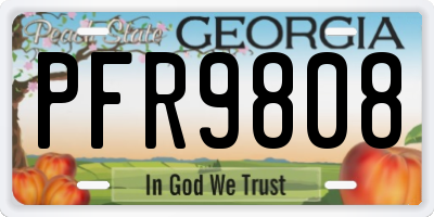 GA license plate PFR9808
