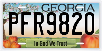 GA license plate PFR9820