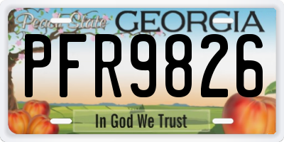 GA license plate PFR9826