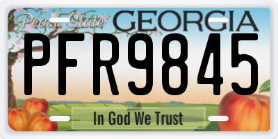 GA license plate PFR9845