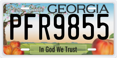 GA license plate PFR9855