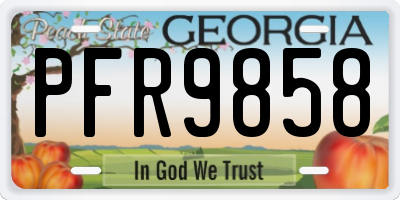 GA license plate PFR9858
