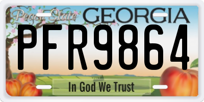 GA license plate PFR9864