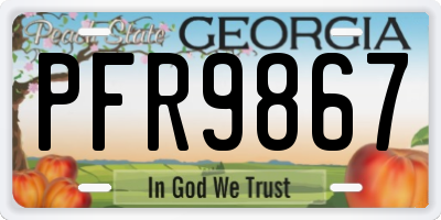 GA license plate PFR9867