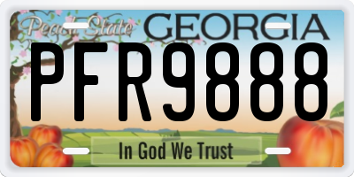 GA license plate PFR9888