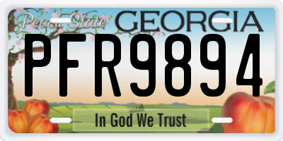 GA license plate PFR9894