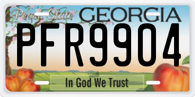 GA license plate PFR9904
