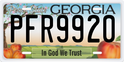 GA license plate PFR9920