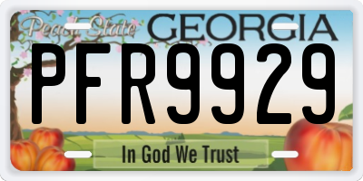 GA license plate PFR9929