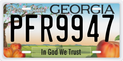 GA license plate PFR9947