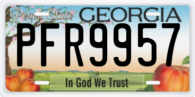 GA license plate PFR9957