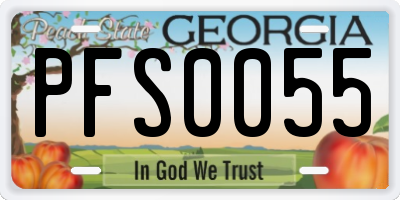 GA license plate PFS0055