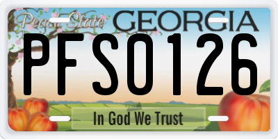 GA license plate PFS0126
