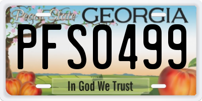 GA license plate PFS0499