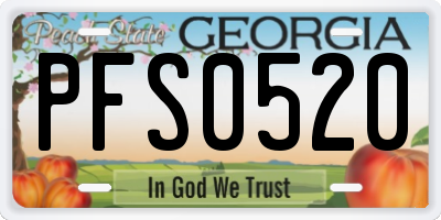 GA license plate PFS0520