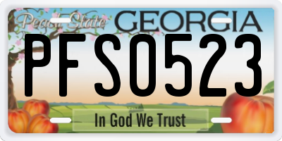 GA license plate PFS0523