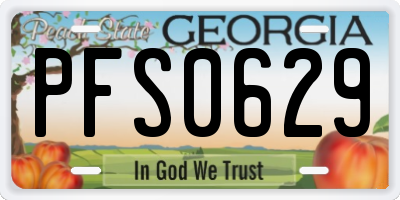 GA license plate PFS0629