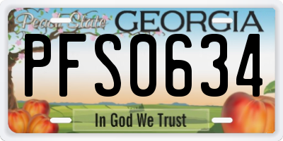 GA license plate PFS0634