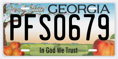 GA license plate PFS0679