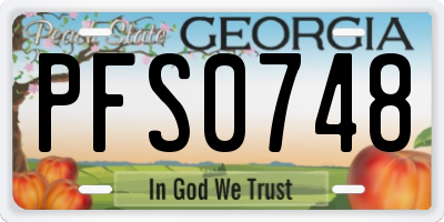 GA license plate PFS0748