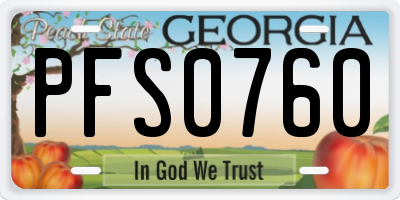 GA license plate PFS0760