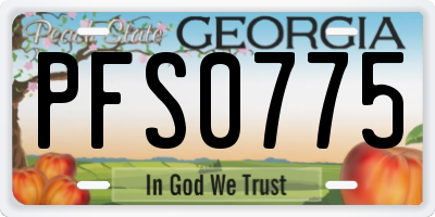 GA license plate PFS0775