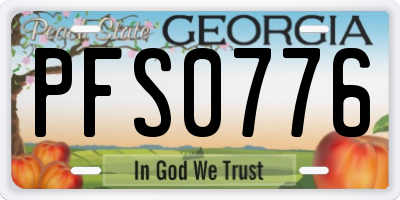 GA license plate PFS0776