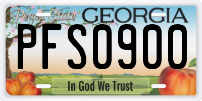 GA license plate PFS0900