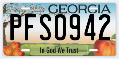 GA license plate PFS0942