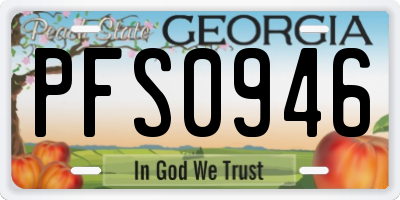 GA license plate PFS0946