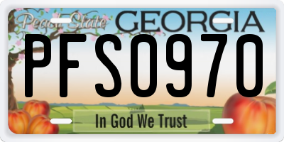 GA license plate PFS0970