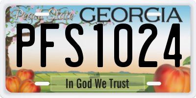 GA license plate PFS1024