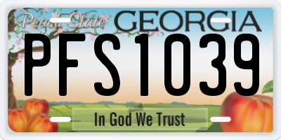 GA license plate PFS1039