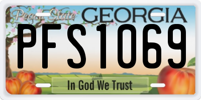 GA license plate PFS1069