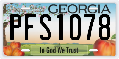 GA license plate PFS1078