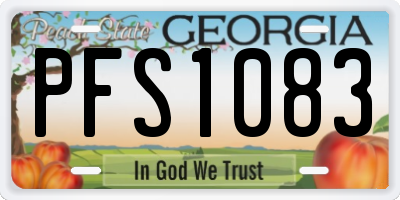 GA license plate PFS1083
