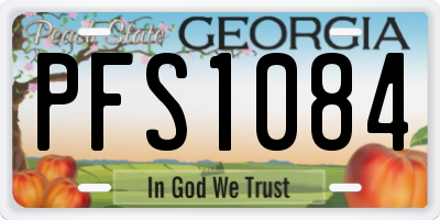 GA license plate PFS1084