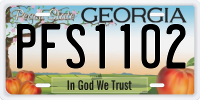 GA license plate PFS1102