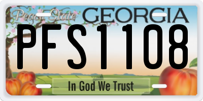 GA license plate PFS1108