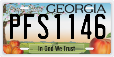 GA license plate PFS1146